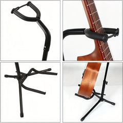 Foldable Guitar Floor Stand Tripod Holder Acoustic Bass Musical Instrument
