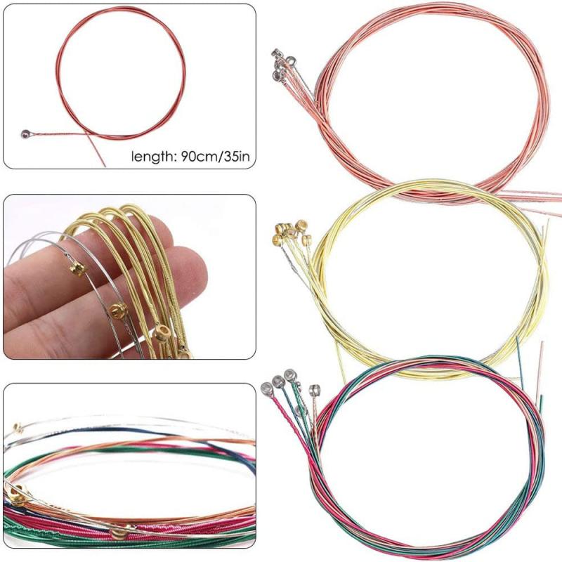 3 Sets Acoustic Guitar Strings with Multifunctional Winder Cutter and Pin Set