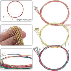 3 Sets Acoustic Guitar Strings with Multifunctional Winder Cutter and Pin Set