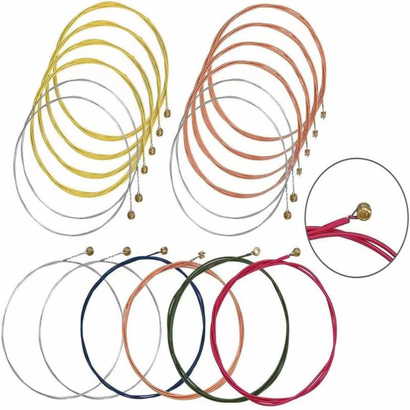 3 Sets Acoustic Guitar Strings with Multifunctional Winder Cutter and Pin Set