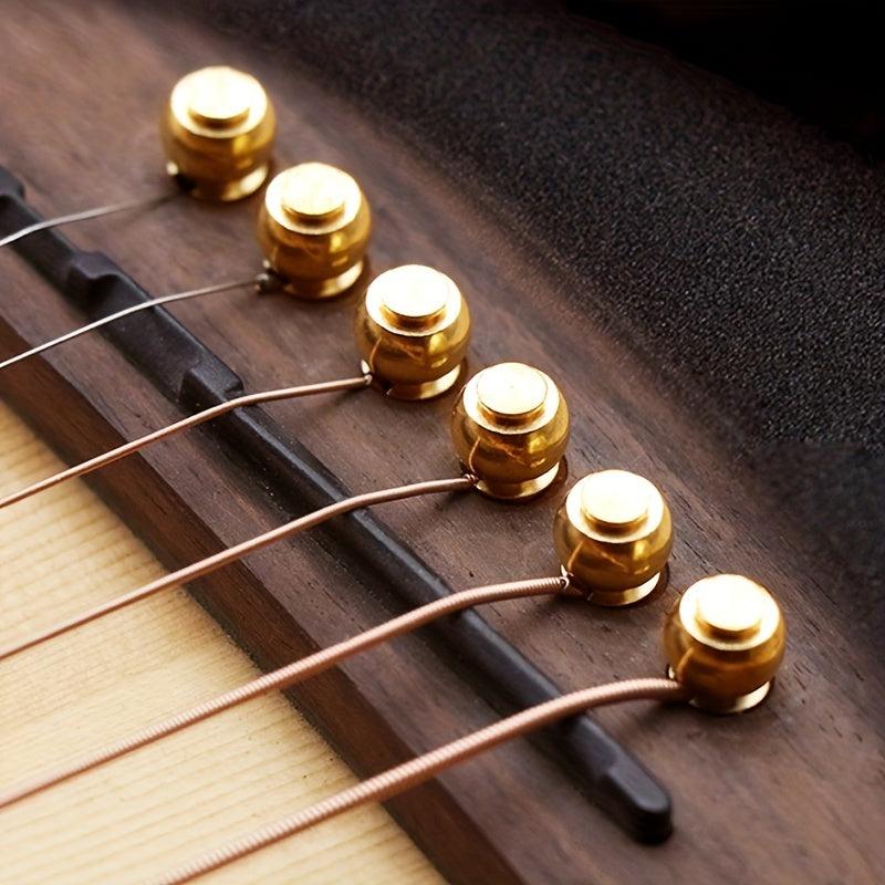 6pcs Pure Copper Brass Guitar Bridge Pins for Folk Acoustic Guitar
