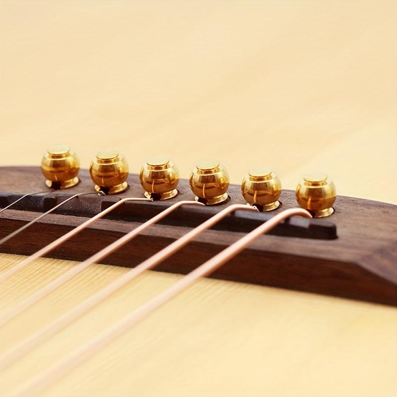 6pcs Pure Copper Brass Guitar Bridge Pins for Folk Acoustic Guitar