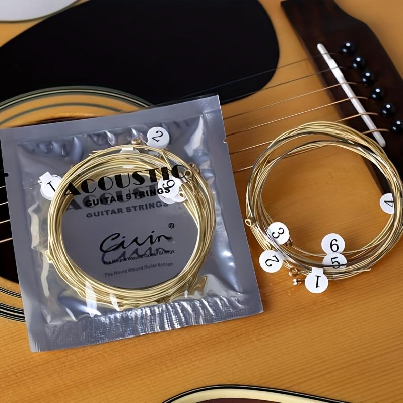 6pcs Acoustic Guitar Strings Brass Steel Core Strings