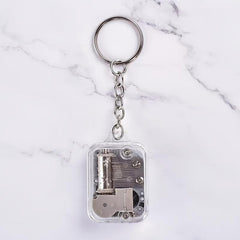City of Sky Music Keychain Mini Music Box Key Pendant