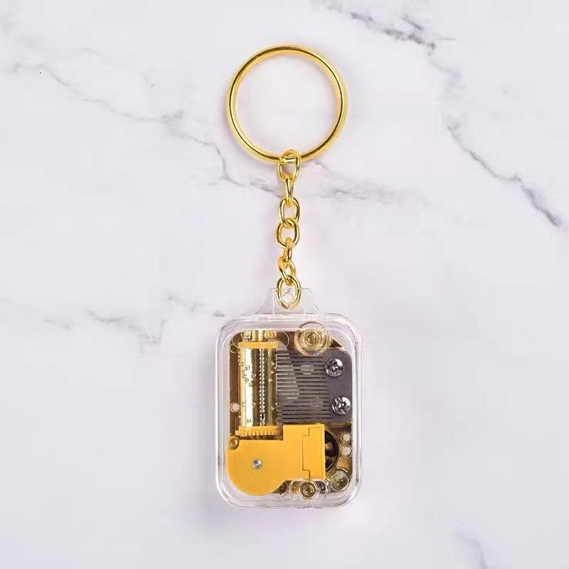 City of Sky Music Keychain Mini Music Box Key Pendant