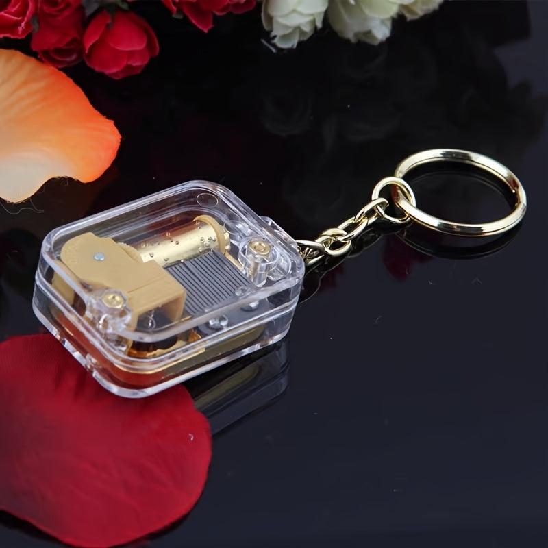 City of Sky Music Keychain Mini Music Box Key Pendant