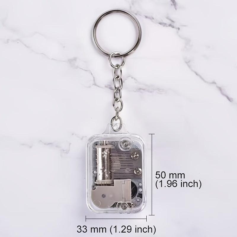 City of Sky Music Keychain Mini Music Box Key Pendant