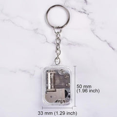 City of Sky Music Keychain Mini Music Box Key Pendant