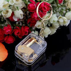 City of Sky Music Keychain Mini Music Box Key Pendant
