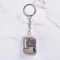 City of Sky Music Keychain Mini Music Box Key Pendant
