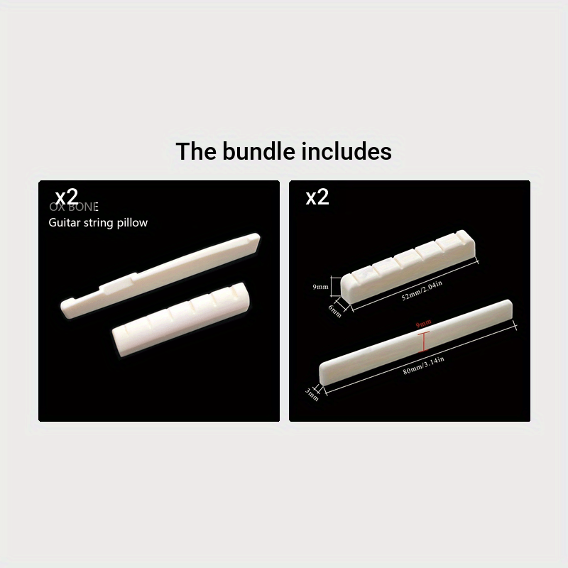 Bone Guitar Upper & Lower Bridge Saddle Acoustic Guitar String Bridge