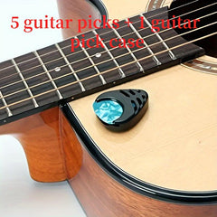 Guitar Pick Box Heart Shape Storage Box With 5pcs Picks
