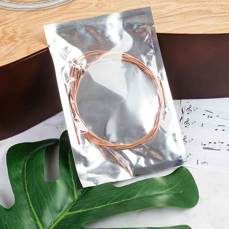6pcs High Pure Copper Guitar Strings for Enhanced Acoustic Sound