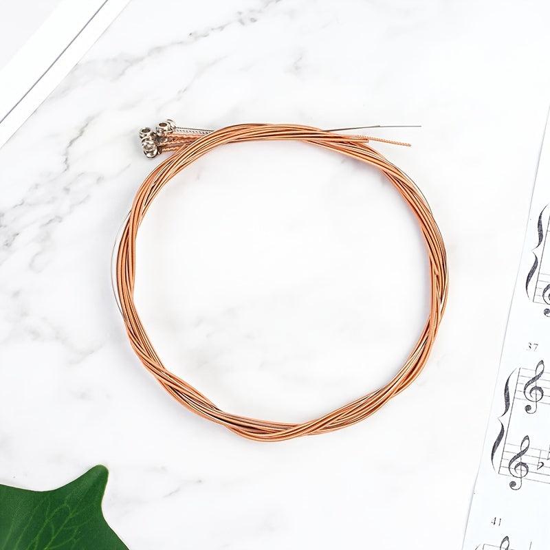 6pcs High Pure Copper Guitar Strings for Enhanced Acoustic Sound