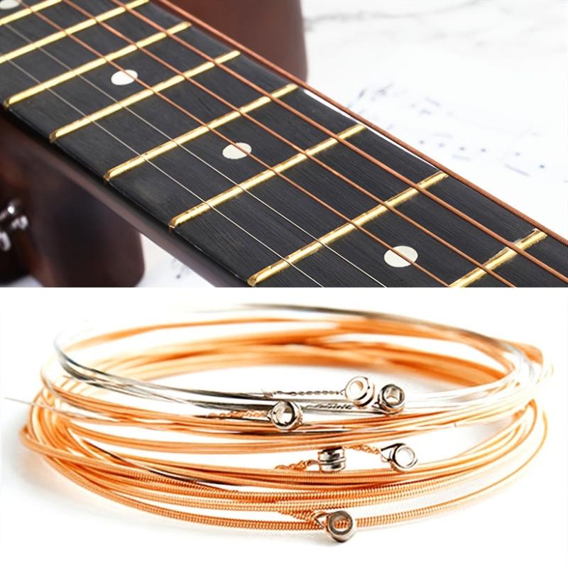 6pcs High Pure Copper Guitar Strings for Enhanced Acoustic Sound