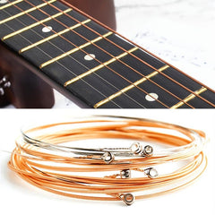6pcs High Pure Copper Guitar Strings for Enhanced Acoustic Sound