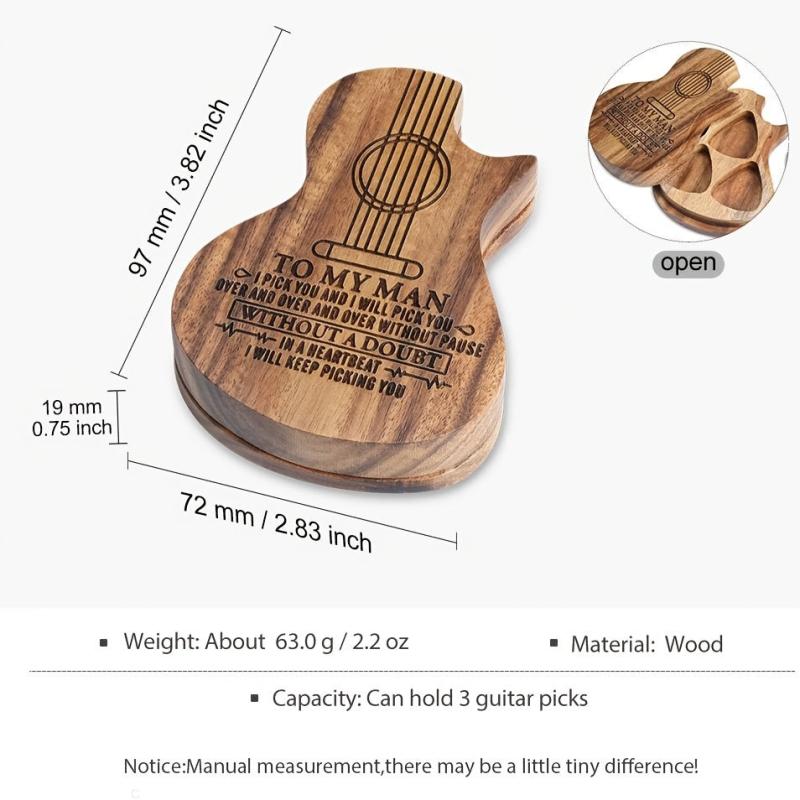 Wooden Guitar Picks Holder TO MY MAN for Christmas Halloween Thanksgiving