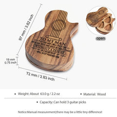 Wooden Guitar Picks Holder TO MY MAN for Christmas Halloween Thanksgiving