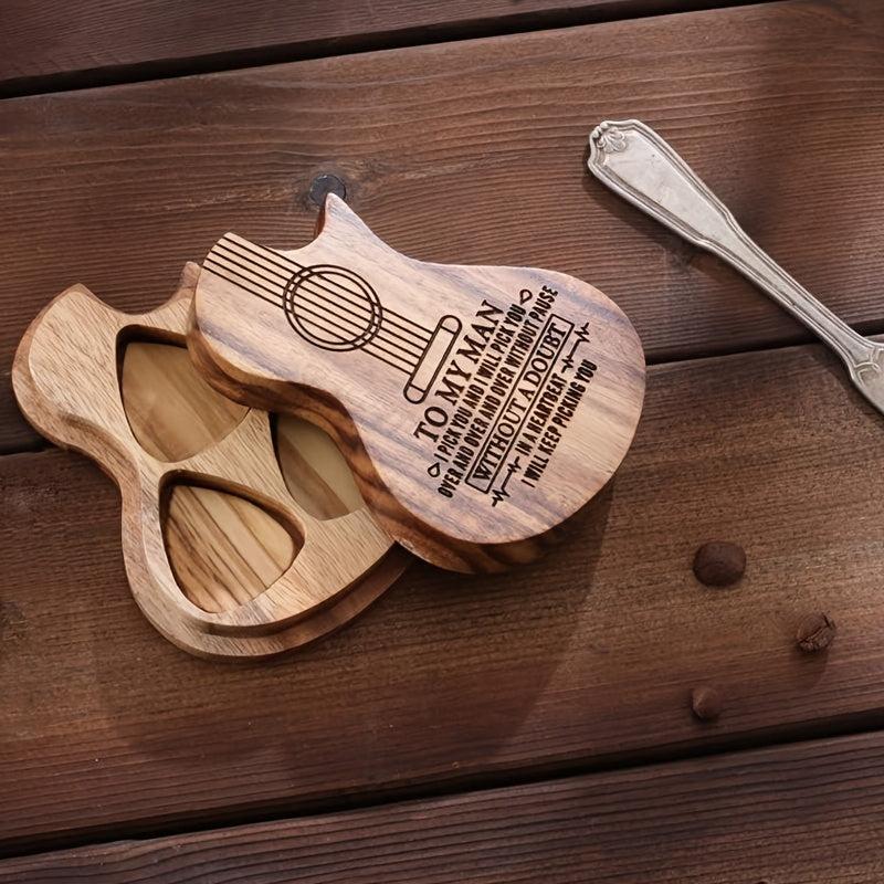 Wooden Guitar Picks Holder TO MY MAN for Christmas Halloween Thanksgiving