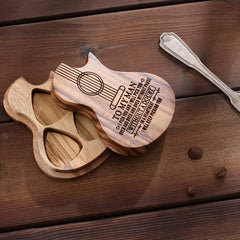 Wooden Guitar Picks Holder TO MY MAN for Christmas Halloween Thanksgiving