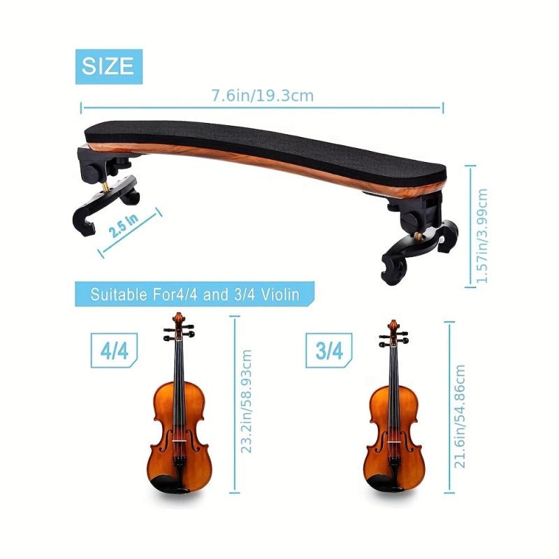 Violin Shoulder Rest 4/4 3/4 Collapsible Adjustable Feet Foam Pad Silicone Claws