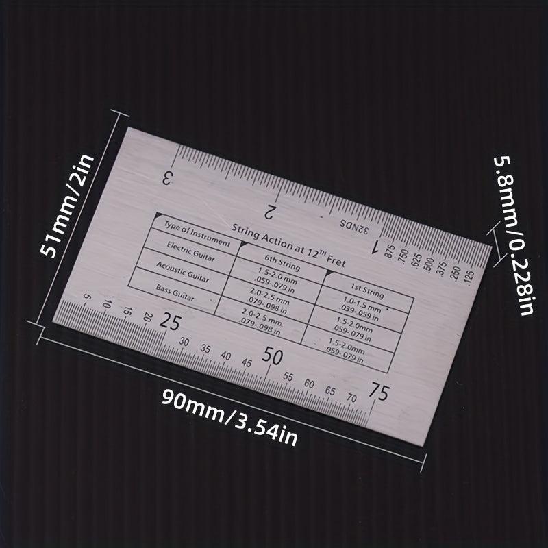 String Action Gauge Steel Ruler Guide Setup Measuring Luthier