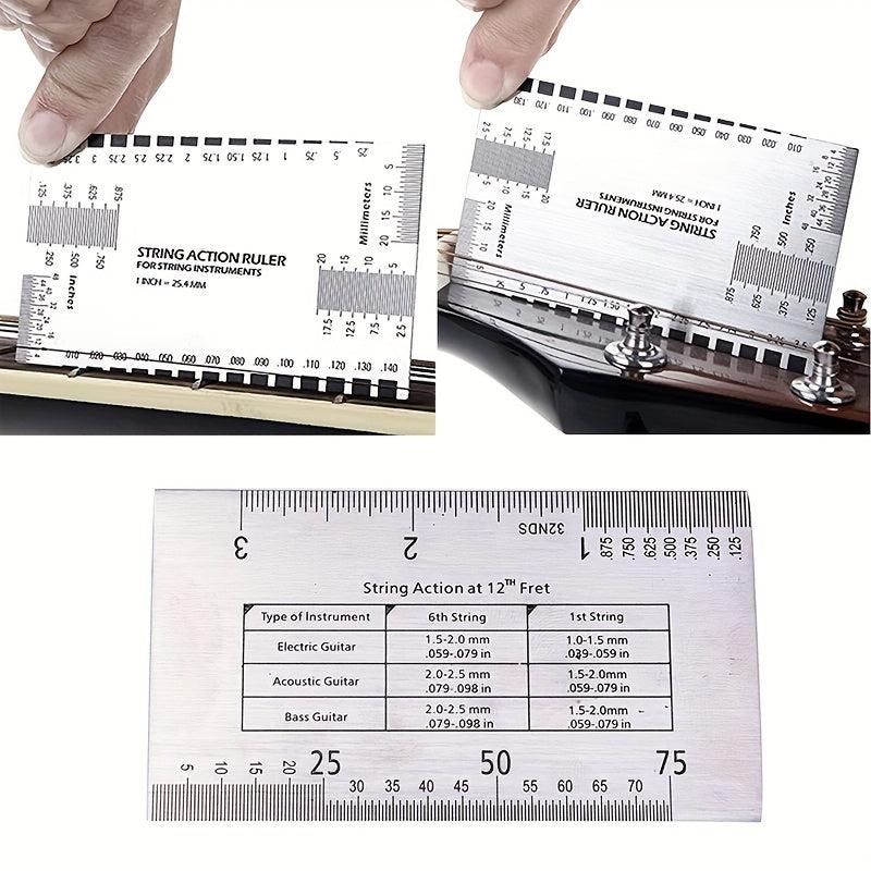 String Action Gauge Steel Ruler Guide Setup Measuring Luthier