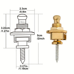 2pcs Guitar Strap Lock Skidproof StrapLock Locking Pegs Pins Metal End Guitarra