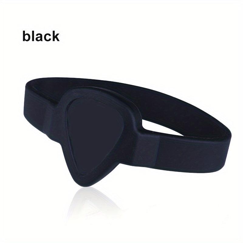 1pc Guitar Pick Sleeve Pick Clip Hand Ring Type Silicone Portable Pick Box