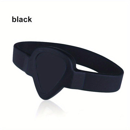 1pc Guitar Pick Sleeve Pick Clip Hand Ring Type Silicone Portable Pick Box
