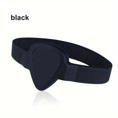 1pc Guitar Pick Sleeve Pick Clip Hand Ring Type Silicone Portable Pick Box