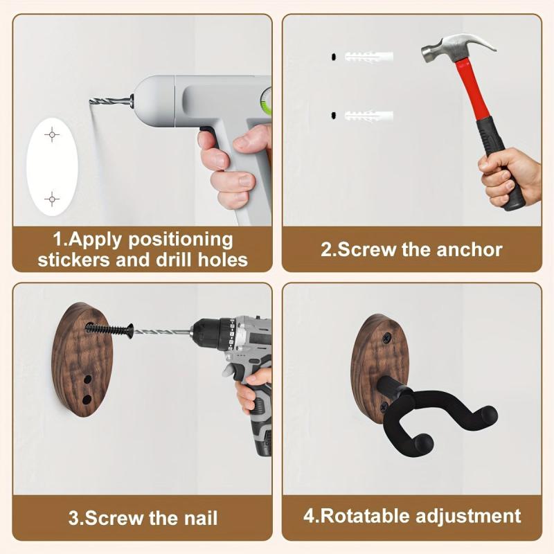 Adjustable Wall Mounted Guitar Hanger with Screw
