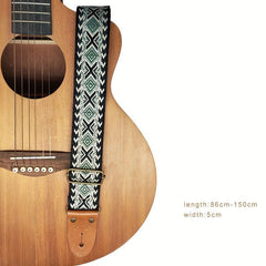 Embroidered PU Leather Jacquard Shoulder Strap for Guitars