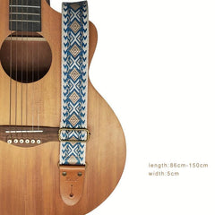 Embroidered PU Leather Jacquard Shoulder Strap for Guitars