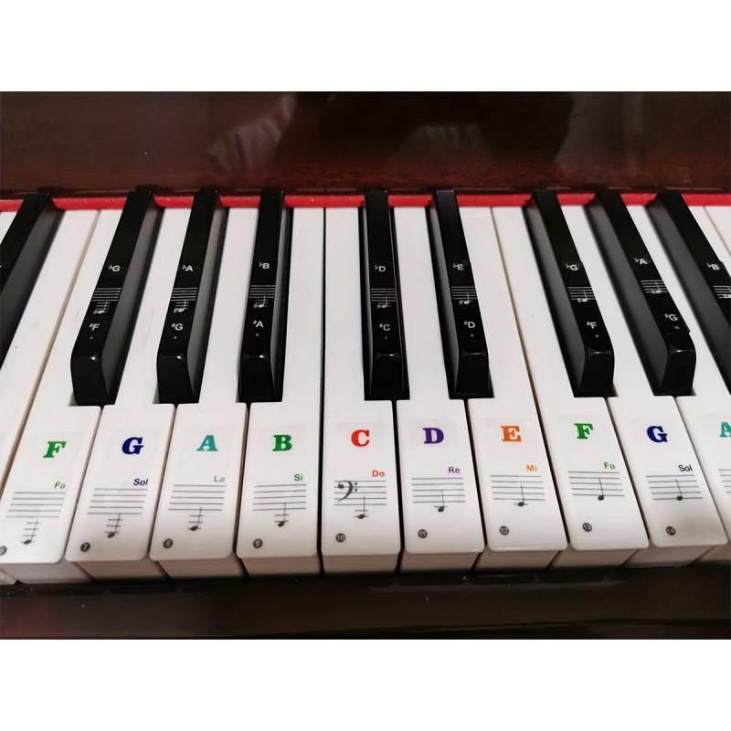 Piano Keyboard Stickers - 88 61 54 49 37 Keys - Large Letter Piano