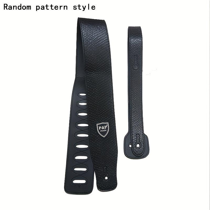 35 Cm Guitar Strap PU Leather Adjustable Embroidered Belt For Classical Bass
