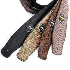 35 Cm Guitar Strap PU Leather Adjustable Embroidered Belt For Classical Bass