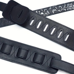 35 Cm Guitar Strap PU Leather Adjustable Embroidered Belt For Classical Bass