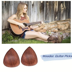 Pear Blossom Wood Guitar Picks 2pcs Pack
