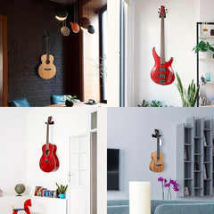 Guitar Wall Mount Hook Holder Racks With Pick Bag 4 Picks Bass Ukulele Bracket