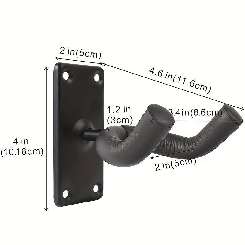 Guitar Wall Mount Hook Holder Racks With Pick Bag 4 Picks Bass Ukulele Bracket