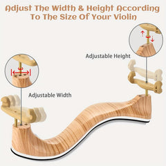 Adjustable Violin Shoulder Rest 4/4 & 3/4 - Soft Foam Pad Silicone