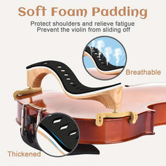 Adjustable Violin Shoulder Rest 4/4 & 3/4 - Soft Foam Pad Silicone