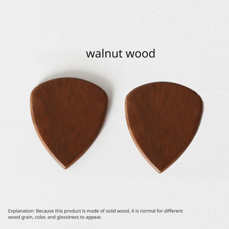 2pcs Wooden Guitar Picks - Red Sandalwood Walnut Olive Wood Rosewood Maple