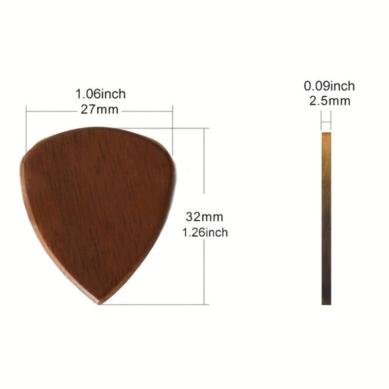 2pcs Wooden Guitar Picks - Red Sandalwood Walnut Olive Wood Rosewood Maple