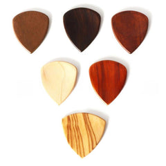 2pcs Wooden Guitar Picks - Red Sandalwood Walnut Olive Wood Rosewood Maple