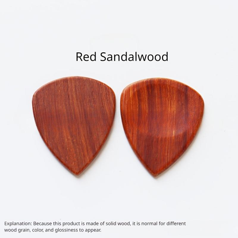 2pcs Wooden Guitar Picks - Red Sandalwood Walnut Olive Wood Rosewood Maple