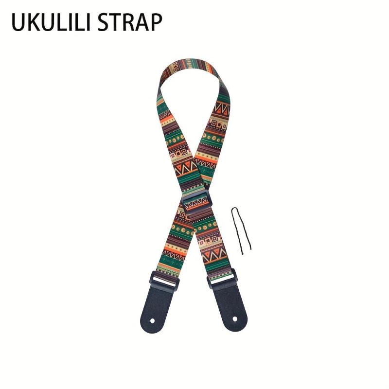 Colorful Ukulele Shoulder Strap Weaving Style Soft Leather Head Guitar