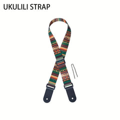 Colorful Ukulele Shoulder Strap Weaving Style Soft Leather Head Guitar
