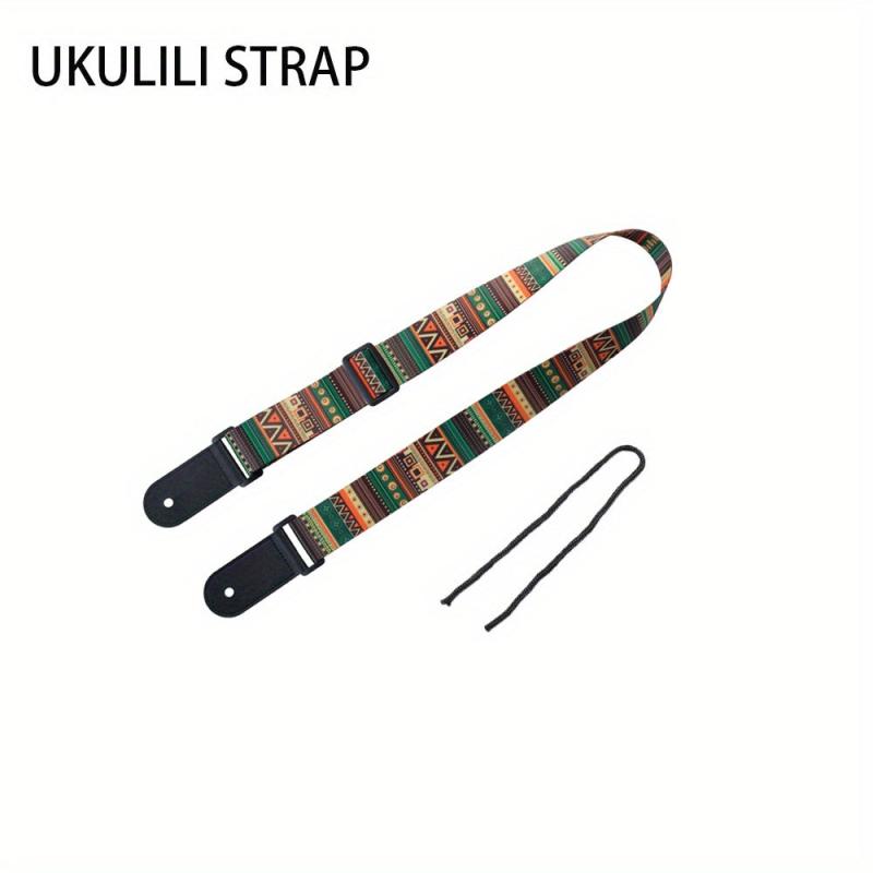 Colorful Ukulele Shoulder Strap Weaving Style Soft Leather Head Guitar